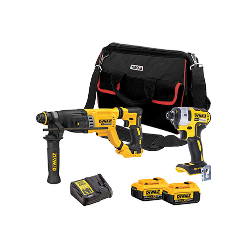 קומבו אימקט ופטישון DeWalt עם 2 סוללות 5.0AH דיוולט