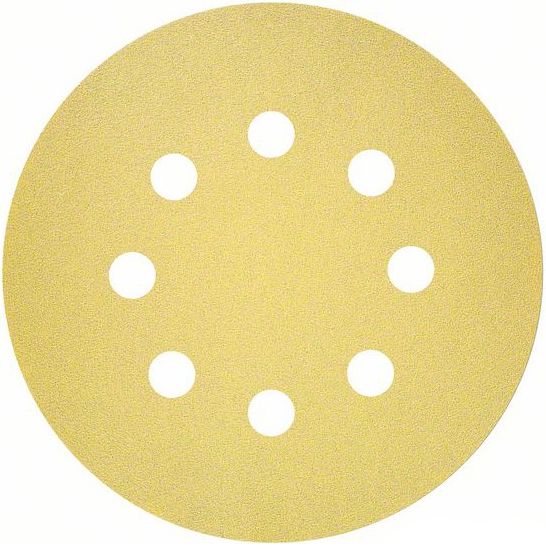 מארזי 50 ניירות ליטוש נצמדים Bosch קוטר 125 מ"מ עם 8 חורים – גרעין 60-320 לבחירה