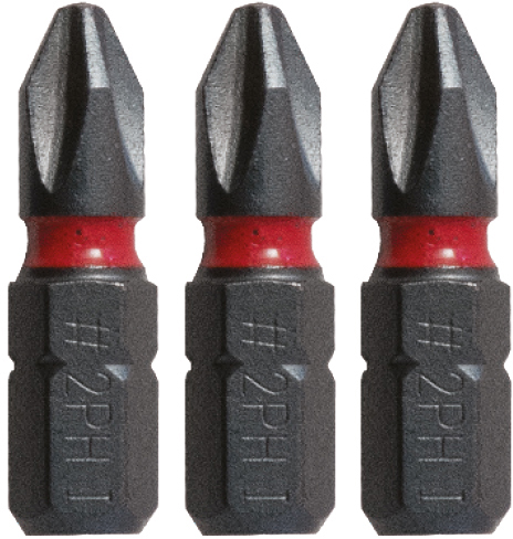 סט 3 ביטים לאימפקט PH2 באורך 25 מ''מ CK T4560 PH2D