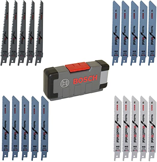 סט 20 מסוריות חרב בוש מגוונות בארגז Bosch Professional ToughBox