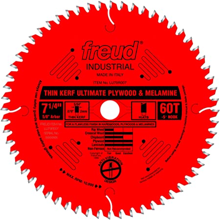 להב למסור עגול לחיתוך מלאמין וסנדוויץ (לביד) מבית פראוד Freud 7-1/4" x 60T LU79R007