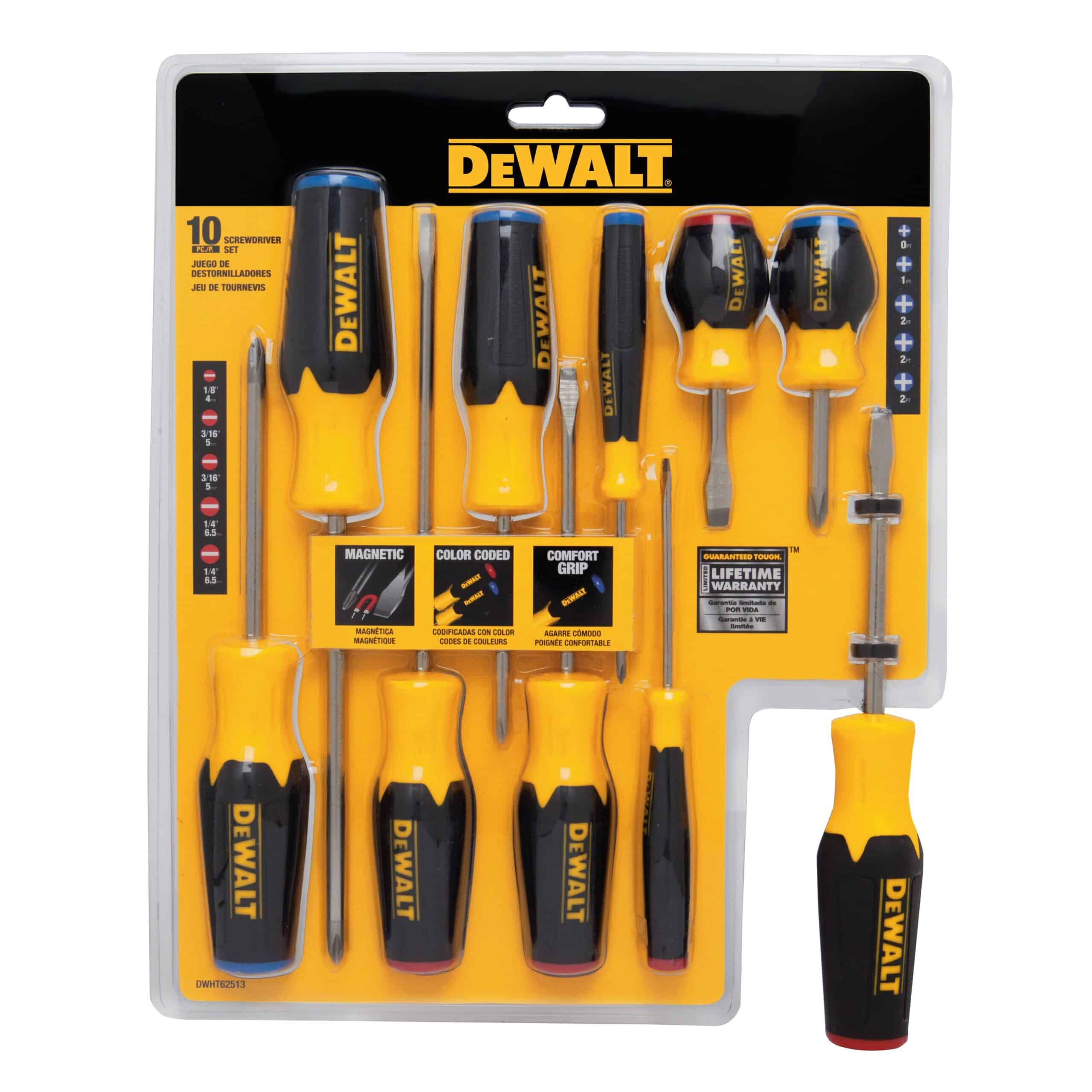 סט 10 מברגים פיליפס ושטוח מגנטי דיוולט DEWALT DWHT62513