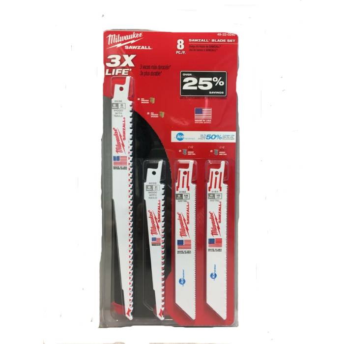 סט 8 מסוריות חרב מילווקי Milwaukee 49-22-0240