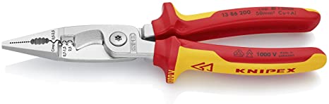 פלייר חשמלאי מבודד קניפקס 6 פעולות ב-1 KNIPEX 1000V (200 mm) 13 86 200 SB ללא קפיץ נעילה