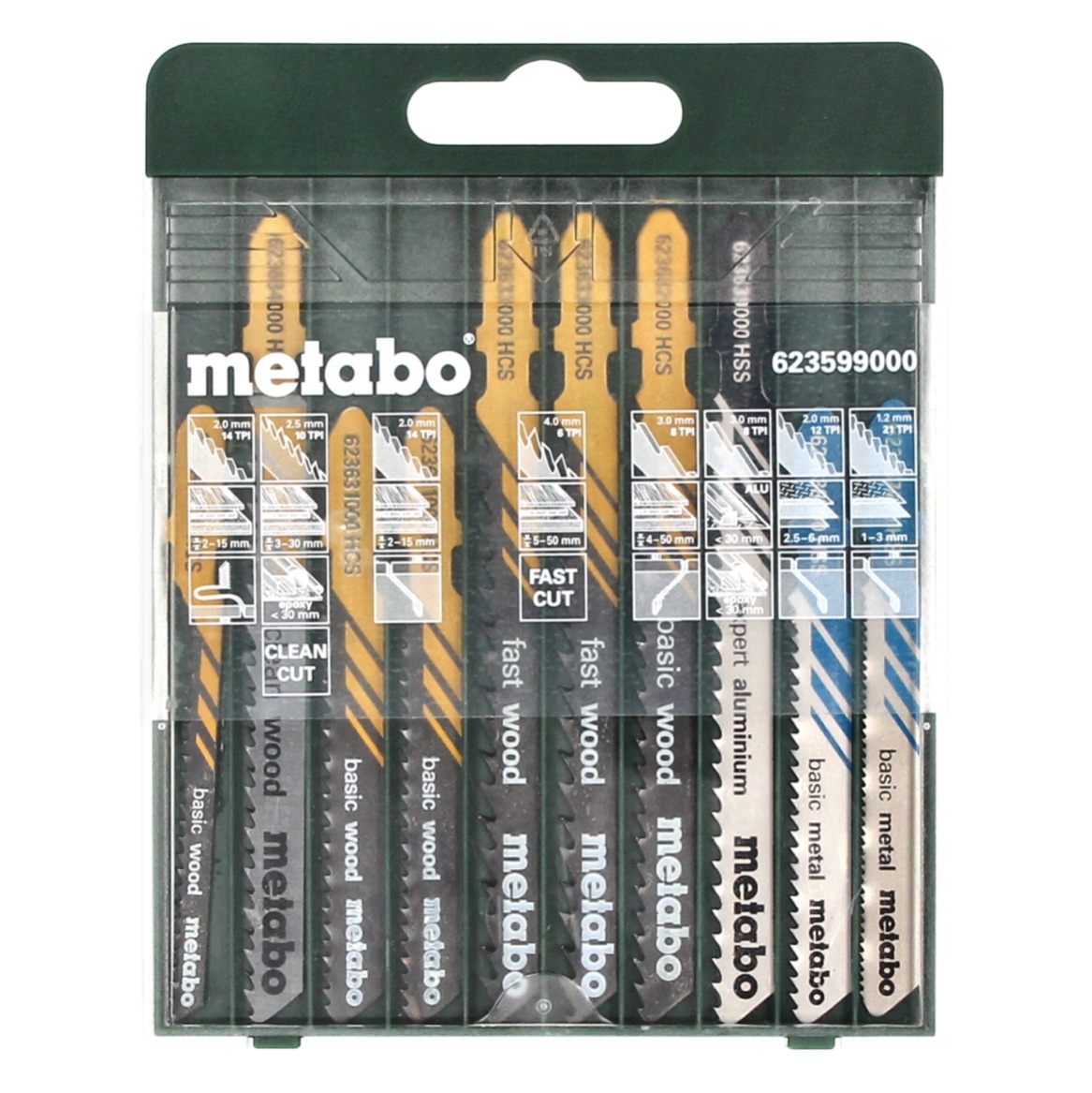 סט 10 להבים למסור אנכי מבית מטאבו Metabo 10pc Jigsaw blade set