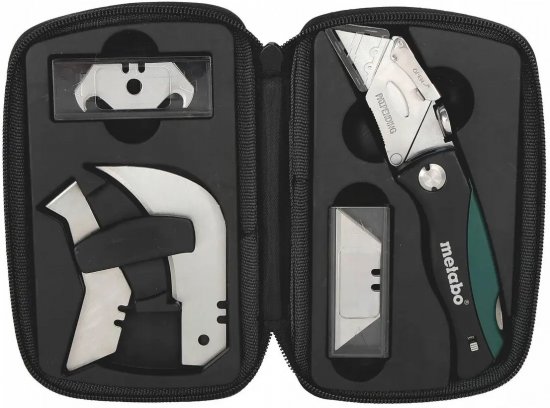 סכין חיתוך רב שימושית מתקפלת (5 להבים) בנרתיק בד Metabo