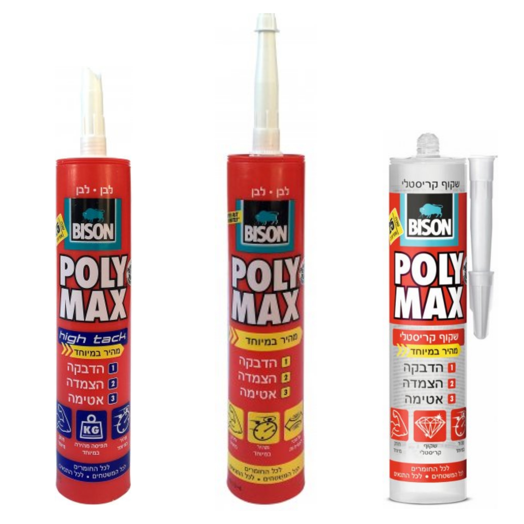 דבקי פולימקס בתרמיל Bison – תכולה 425-310 גרם