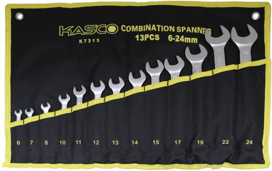 סט 13 מפתחות רינג פתוח דגם גרמני 6-24 מ“מ Kasco K-7313