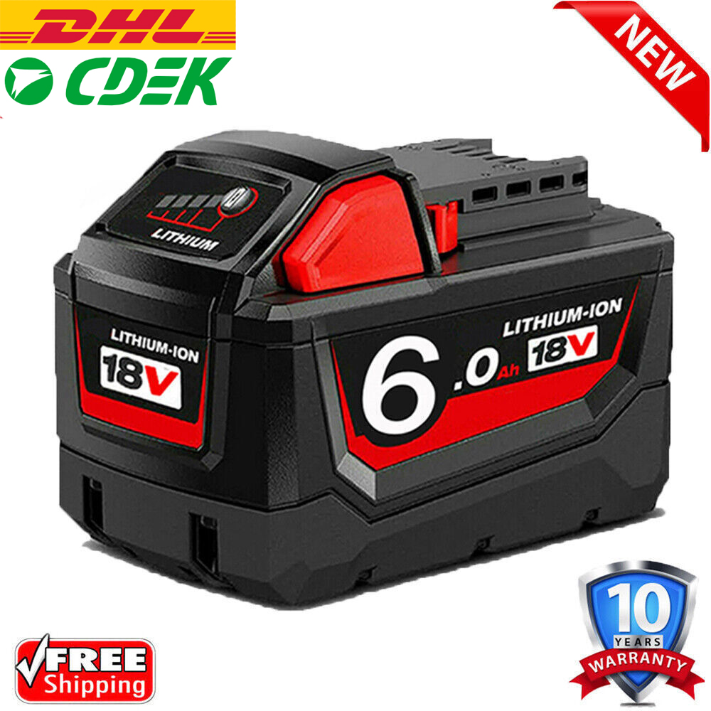זוג סוללות גנריות למילווקי For Milwaukee 18V 6Ah Li-ion Battery rechargeable battery