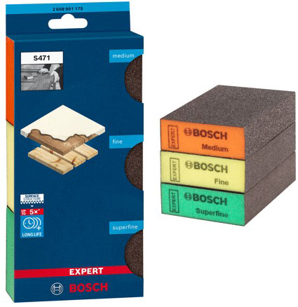 סט 3 ספוגי לטש 4 צדדים 3 רמות גרעין Bosch Expert