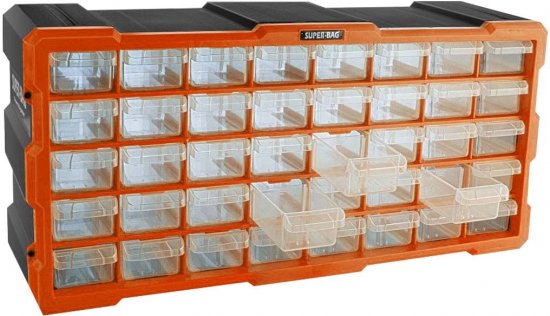 אירגונית ברגים 40 מגירות Monoblock מבית Super-Bag