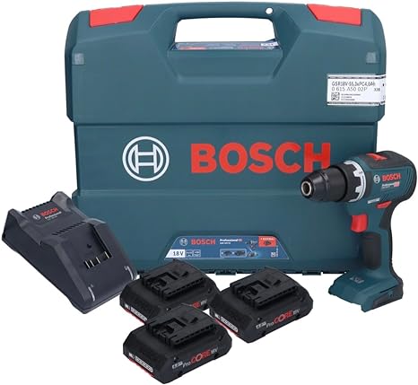 סט מברגת פוטר / מקדחה בוש עם 3 סוללות פרוקור Bosch 18V GSR 18V-55