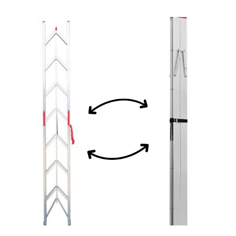 סולם אלומיניום נשען סטיקי יחיד 5 שלבים מבית TELESCOPIC