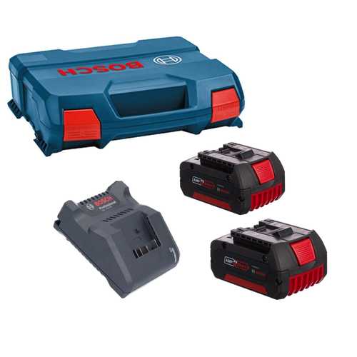 סטארטר קיט בוש – 2 סוללות 5.0Ah ומטען בארגז Bosch Professional 18V