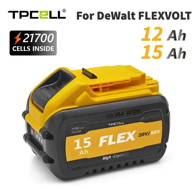 סוללה 12.0Ah גנרית לדיוולט פלקסוולט 54V/60V max ברמת פרימיום איכותית במיוחד עם תאי ליתיום 21700