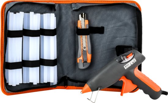 ערכת אקדח דבק חם עם חבילת דבקים וסכין יפנית בתיק בד מבית Hunter