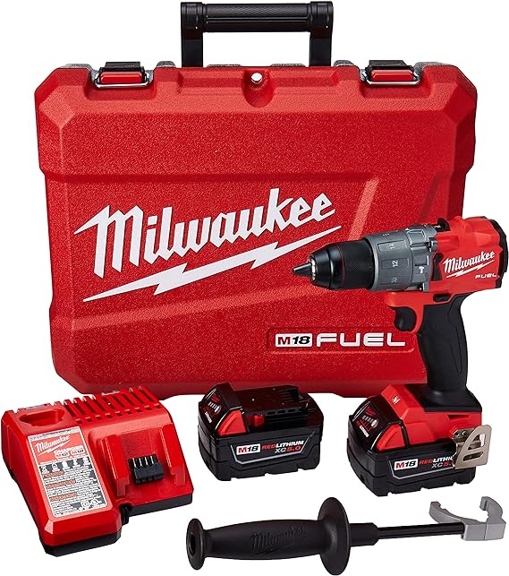 סט מקדחה רוטטת מילווקי עם זוג סוללות Milwaukee Electric Tools 2804-22 Hammer Drill Kit
