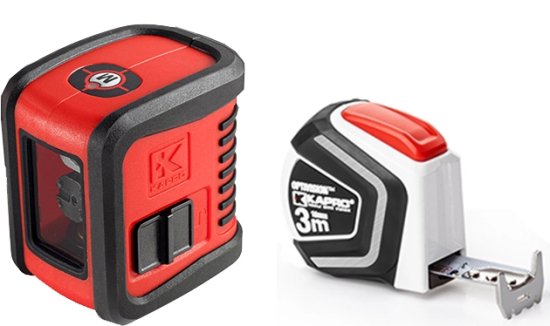 פלס לייזר קפרו + סרט מדידה ידני Kapro 842 PROLASER BAMBINO