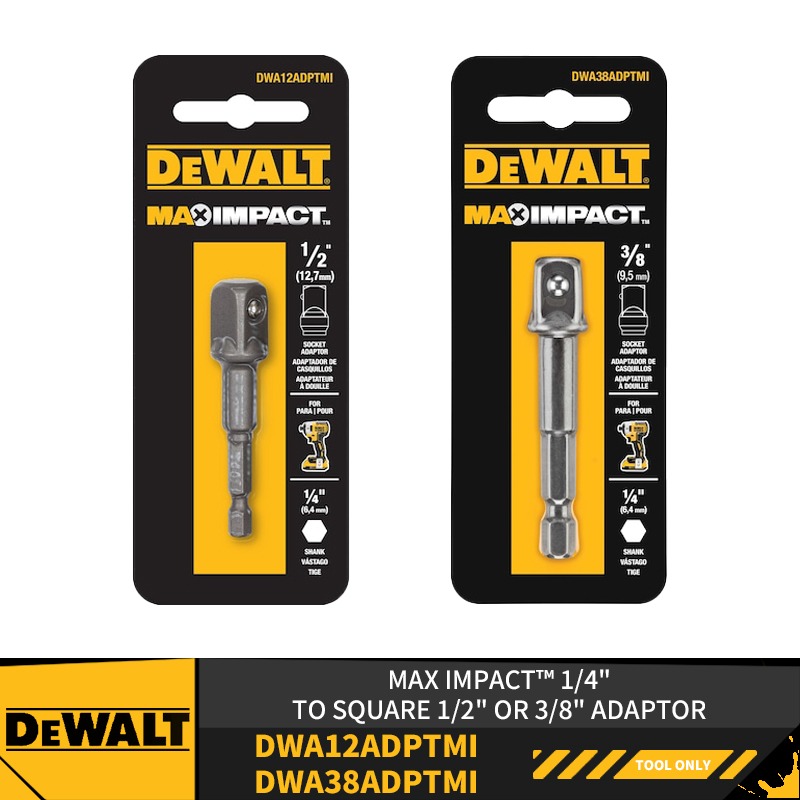 מתאם לבוקסות עבור מברגת אימפקט Dewalt Impact Max DWA12ADPTMI or DWA38ADPTMI™ 1/4 to 1/2 inch