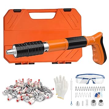 סט אקדח מסמרים לבטון ידני עם 200 מסמרים Manual Mini Steel Nail