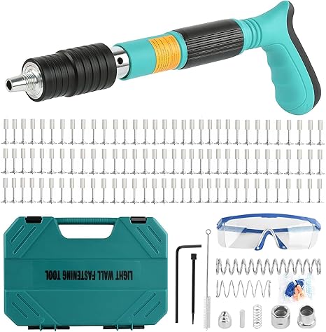 ערכת אקדח מסמרים לקירות בטון עם 110 מסמרים EXCECAR Concrete Nail Gun kit