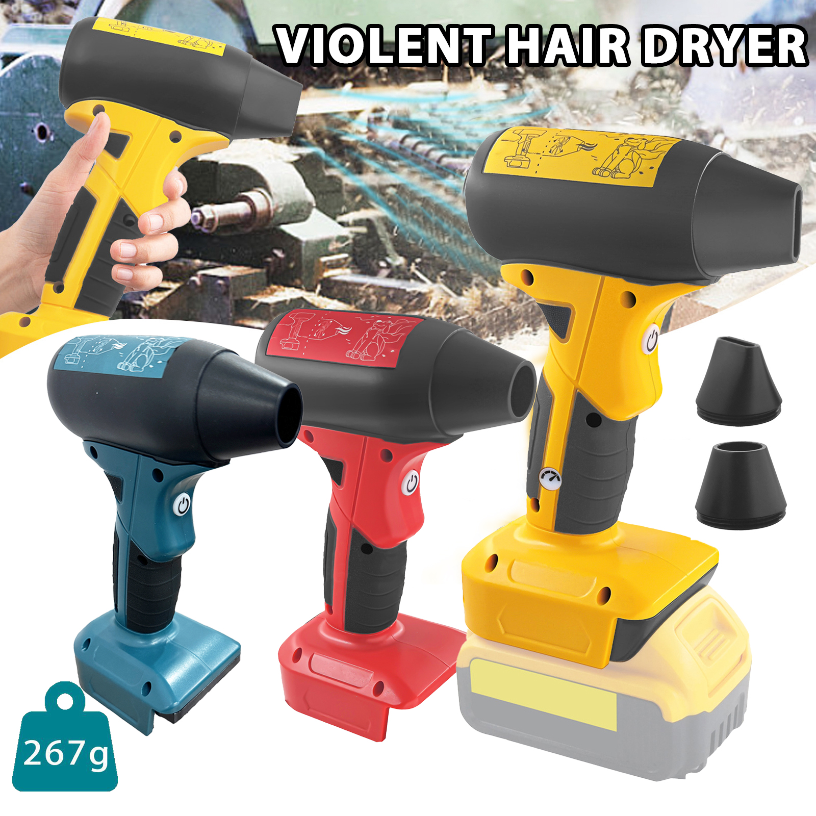 מיני מפוח עוצמתי במיוחד גנרי לדיוולט, מקיטה, מילווקי 18/20V מבית Electric Goddess