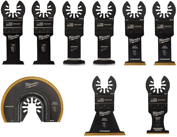 סט 9 להבים קרבייד למולטיטול מבית מילווקי Milwaukee Multi-Tool Blades 49-10-9113