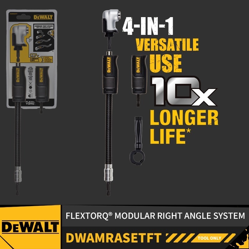 מוביל זווית גמיש מתפרק ל-4 חלקים מסדרת FLEXTORQ דגם DWAMRASETFT של חברת דווולט
