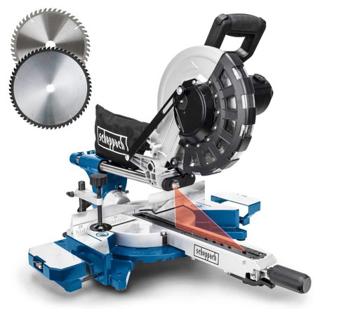 מסור פנדל גרונג שפך 254 מ"מ + לייזר ושני להבים Scheppach HM254