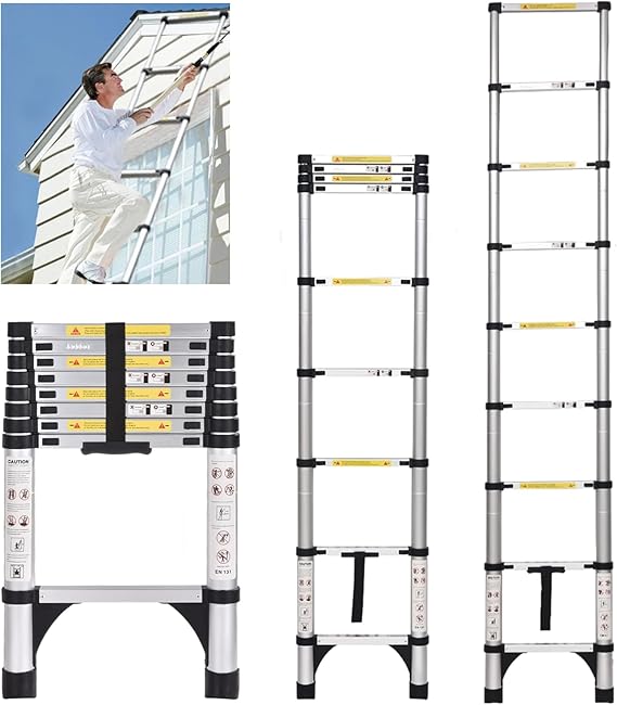 סולם טלסקופי אלומיניום 2.6 מטר מבית JADDUO