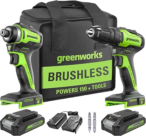 סט מברגות גריו וורקס Greenworks 24V Brushless