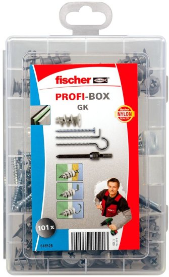 סט ברגים ומיתדים (דיבלים) לגבס Fischer PROFI-BOX GK