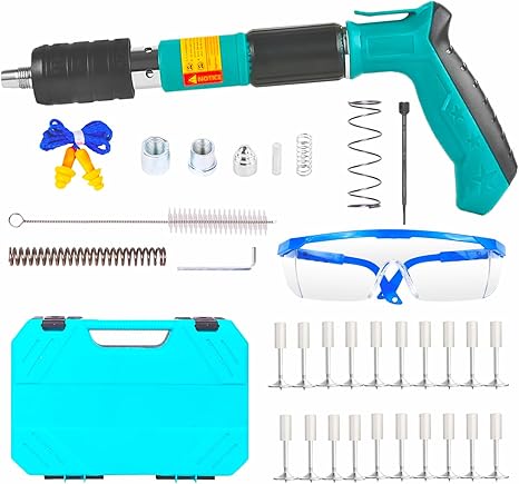 ערכת אקדח מסמרים לקירות בטון עם 200 מסמרים 