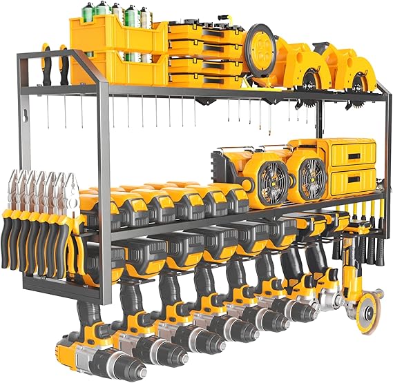 מתלה כלי עבודה JOIRACK עם 9 מקומות לאחסון מקדחות – 32 אינץ אורך 🔩