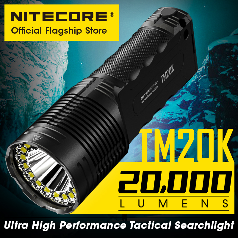 פנס טקטי נטען עוצמתי במיוחד מבית נייטקור NITECORE TM20K 20000 lumen