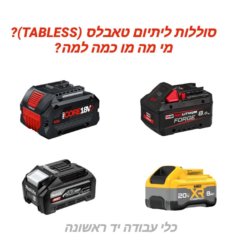 סוללות ליתיום מסוג "Tabless" – המהפכה החדשה בעולם כלי העבודה