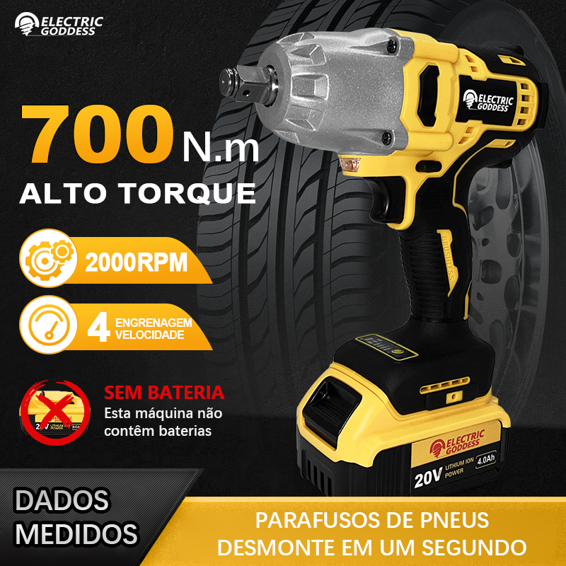 מפתח רטיטה גנרי לדיוולט עם הינע ½ אינץ מבית Electric Goddess 700Nm