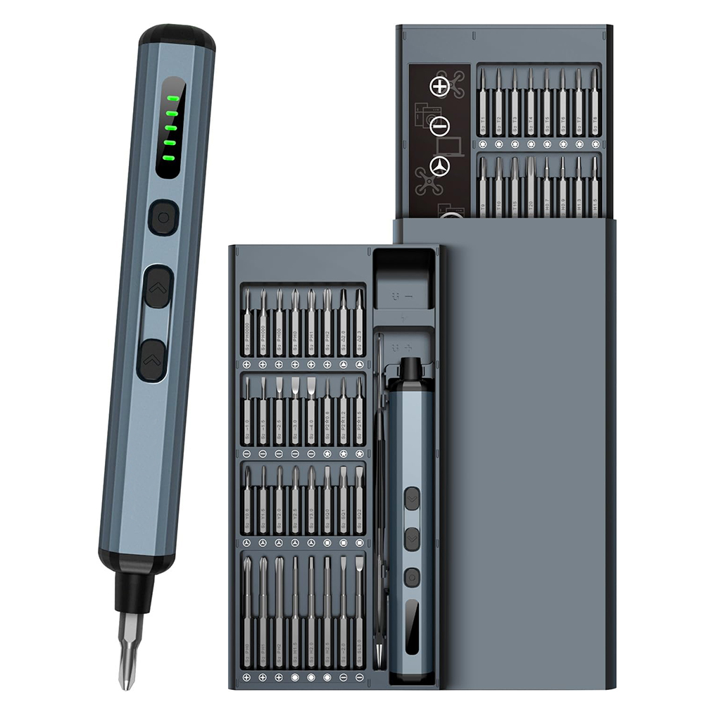 סט מברגון חשמלי נטען עם 5 הגדרות מומנט עם 68 חלקים