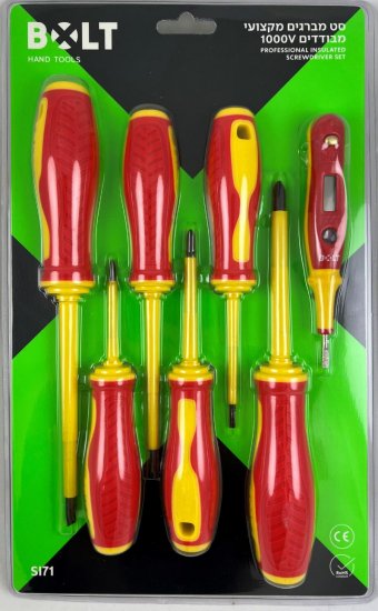סט 7 מברגים מבודדים לחשמלאים Bolt SI71