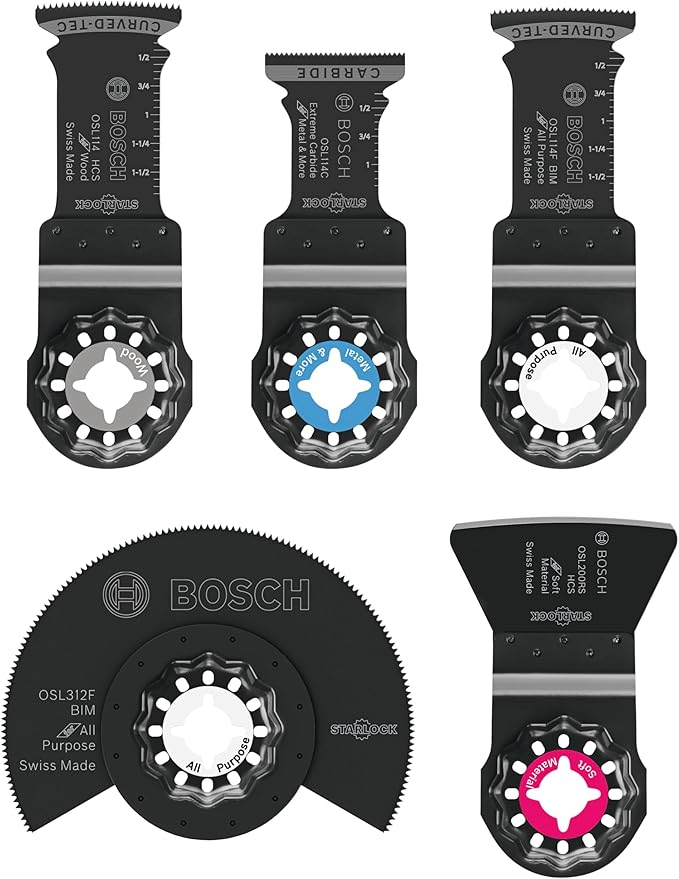 סט 5 להבים קרבייד למולטיטול בתקן סטארלוק בוש מקצועי BOSCH OSL005L 5 pc. Starlock