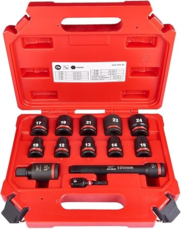 סט בוקסות אימפקט מילווקי 10-24 ממ Milwaukee Impact Socket Set 4932480456