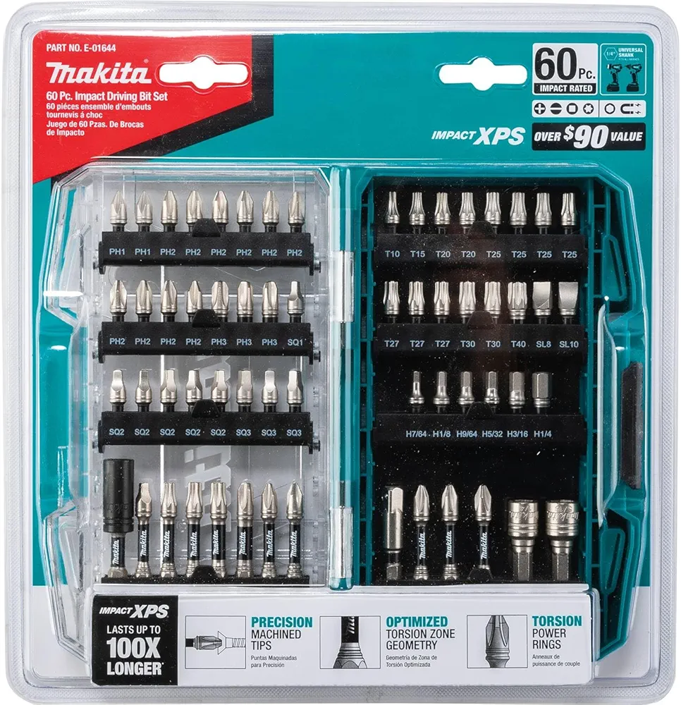 סט ביטים פרימיום מקיטה XPS עם 45-60 חלקים לאימפקט Makita E-01644 XPS
