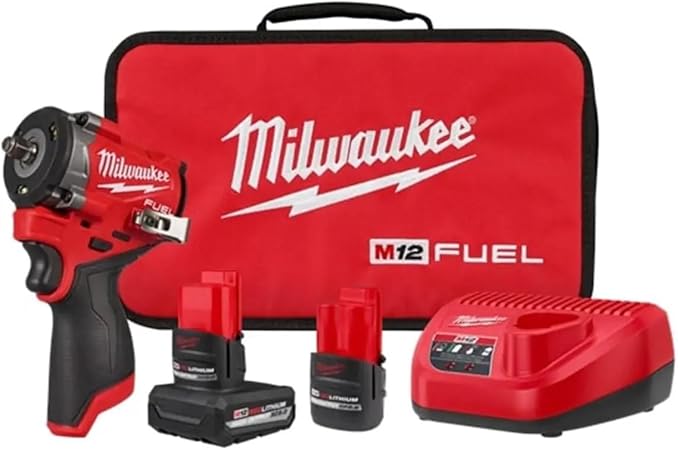 קיט מפתח רטיטה סטאבי החדש Milwaukee 2562-22 M12 FUEL™ Stubby 3/8