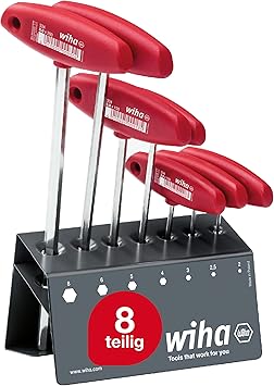 סט 7 מפתחות אלן עם ידית T של וויהא Wiha 334VB Hex Screwdriver Set with T-Spanner