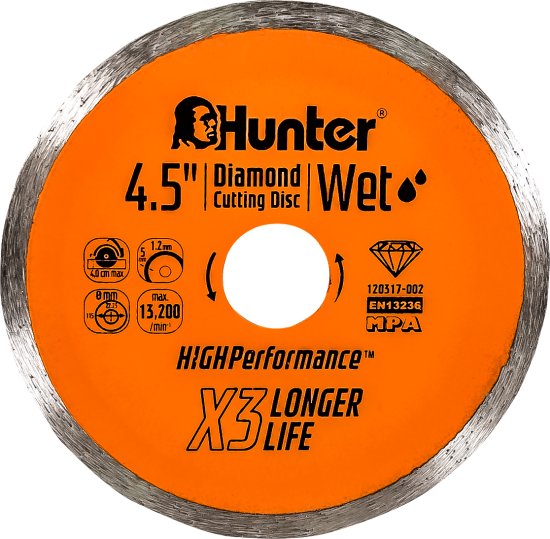 דיסק יהלום סגור-רטוב 115 מ''מ / 4.5 אינץ' Hunter Eco Wet HD 120317-002