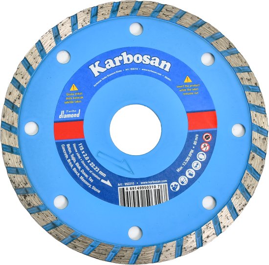 דיסק יהלום טורבו 115 מ''מ / 4.5 אינץ' Karbosan 300-950310