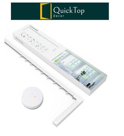 מסילה חשמלית לוילון + שלט מבית QuickTop