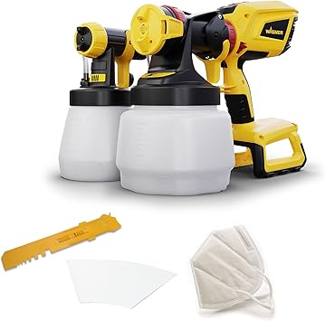 מרסס נייד ואגנר WAGNER W 600 FLEXiO Battery Paint Spray System 18 V (Battery and Charger are not included) for Wall and Latex Paints, Varnishes & Glazes, Container 1300 ml + 800 ml