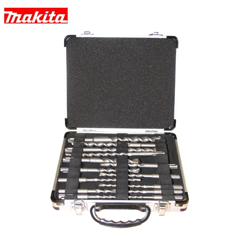מארז 14 מקדחים SDS לפטישון במזוודת אלומיניום לבטון Makita D-21325 SDS PLUS