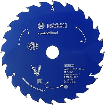 Bosch Professional Circular Saw Blade Expert (for Wood, 250 x 30 x 2.1 mm, 24 teeth; Accessories: Cordless Circular להב 10 אינץ למסור שולחן בוש Bosch Professional Expert for Wood 250 x 30 x 2.1 mm 24TSaw)
